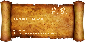 Hanusz Bence névjegykártya